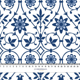 FLOWERS pat. 1 (classic blue) - viscose woven fabric