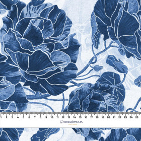 FLOWERS pat. 5 (classic blue) - viscose woven fabric