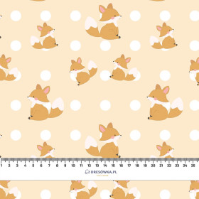 FOXES / polka dots - Waterproof woven fabric