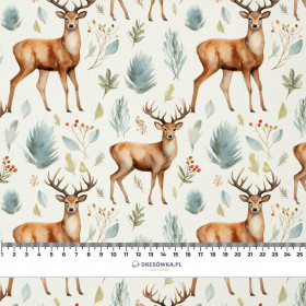 PASTEL REINDEER - looped knit fabric
