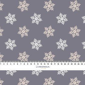 SNOWFLAKES pat. 5 (WINTER TIME) / grey - Panama 220g