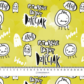POTWORNIE FAJNY DZIECIAK / yellow (SCHOOL DRAWINGS) - Viscose jersey