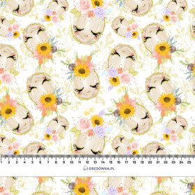 SLEEPING EASTER EGGS (CUTE BUNNIES) - Cotton woven fabric