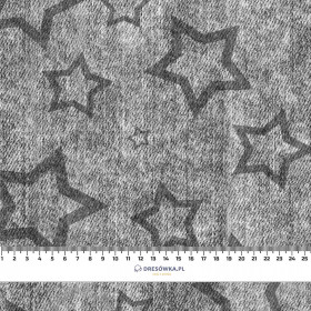 GREY STARS (CONTOUR) / vinage look jeans grey - brushed knitwear with elastane ITY