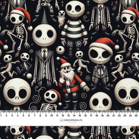 100cm SKELETONS AND SANTAS- single jersey with elastane ITY