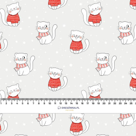 WINTER KITTENS (WINTER FUN) - looped knit fabric