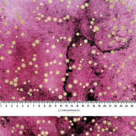 GOLDEN STARS Pat. 1  / WATERCOLOR MARBLE - looped knit fabric
