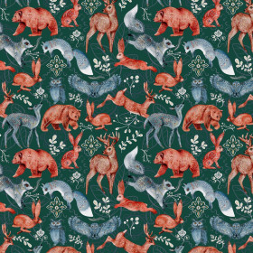 FOLK ANIMALS pat. 1 / bottle green (FOLK FOREST)