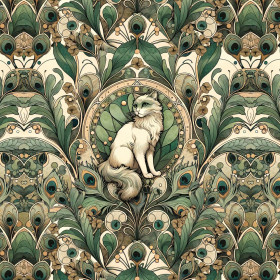 ART NOUVEAU CATS & FLOWERS PAT. 1 - panel (60cm x 50cm)