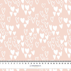 SERDUSZKA BĄBELKI / JASNY RÓŻ (BIRDS IN LOVE) - looped knit fabric