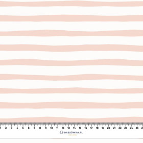 STRIPES - ECRU AND LIGHT PINK (BIRDS IN LOVE) - Viscose jersey