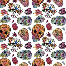 SKULLS pat. 3 / white (DIA DE LOS MUERTOS)