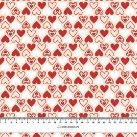 VALENTINE'S HEARTS pat. 2 / beige (VALENTINE'S MIX) - Cotton woven fabric