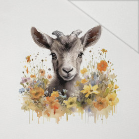 WATERCOLOR GOAT - panel (60cm x 50cm) Hydrophobic brushed knit