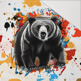 BEAR / SPECKS - panel (60cm x 50cm) Hydrophobic brushed knit