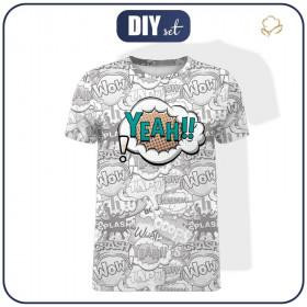 MEN’S T-SHIRT L - COMICS / yeah (colorful) - single jersey