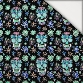 NEON SKULLS pat. 2 (DIA DE LOS MUERTOS) - light brushed knitwear
