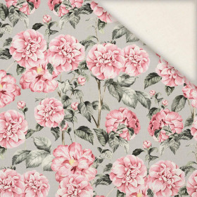 PINK PEONIES pat. 4 - Slub Weave 