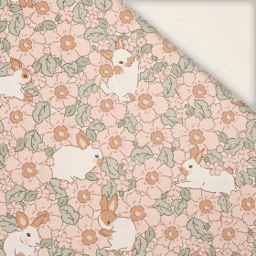 HARES ON FLOWERS - Slub Weave 