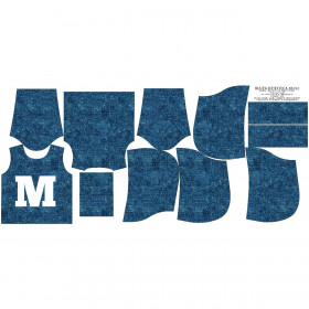 KID'S HOODIE (ALEX) - "M" / acid wash dark blue - sewing set