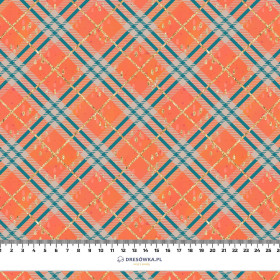 GLITTER CHECK / orange (GLITTER AUTUMN) - Cotton woven fabric