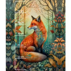 BOHO FOX - panel (60cm x 50cm) Hydrophobic brushed knit