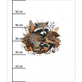 SLEEPING RACCOON - panel (60cm x 50cm) Waterproof woven fabric