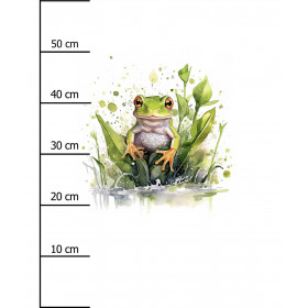 WATERCOLOR FROG - panel (60cm x 50cm) looped knit
