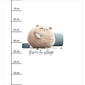 SLEEPING CAT - panel (75cm x 80cm) Cotton woven fabric