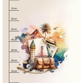 TRAVEL TIME PAT. 3 - panel (75cm x 80cm) looped knit