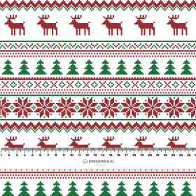 REINDEERS PAT. 2 / maroon - green - Cotton woven fabric