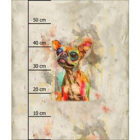 CRAZY LITTLE DOG - panel (60cm x 50cm) Cotton woven fabric