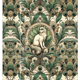 ART NOUVEAU CATS & FLOWERS PAT. 1 - panel (75cm x 80cm) brushed knitwear with elastane ITY