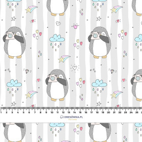 PHOTO PENGUIN / white - Waterproof woven fabric