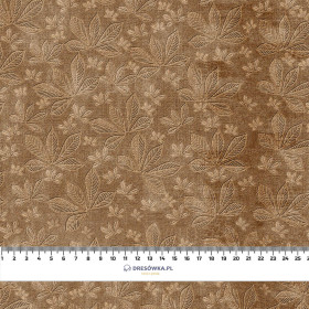 CHESTNUT LEAVES Ms.2 / brown (AUTUMN COLORS) - looped knit fabric