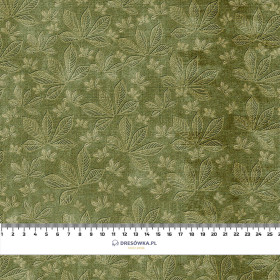 CHESTNUT LEAVES Ms.2 / green (AUTUMN COLORS) - Cotton woven fabric