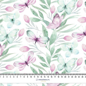 BUTTERFLIES MIX PAT.1 (WATER-COLOR BUTTERFLIES) - Waterproof woven fabric