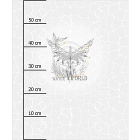 WATER WORLD  / grey -  PANEL (60cm x 50cm) brushed knitwear with elastane ITY
