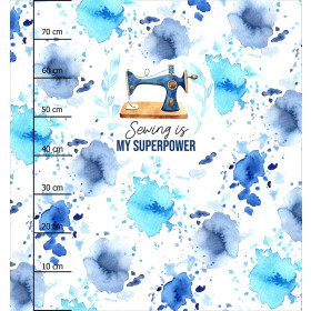 SEWING IS MY SUPERPOWER - panel (75cm x 80cm) brushed knitwear with elastane ITY