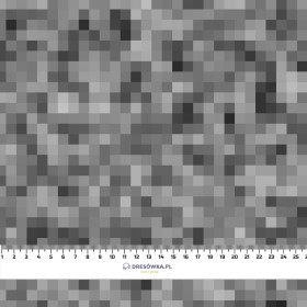 PIXELS pat. 2 / grey - Cotton woven fabric
