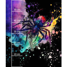 WATERCOLOR SPIDER -  PANEL (60cm x 50cm) looped knit fabric with elastane ITY