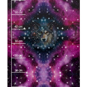 WOLF / WATERCOLOR GALAXY PAT. 8 -  PANEL (60cm x 50cm) light brushed knitwear