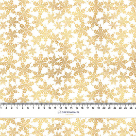 GOLDEN PAPER SNOWFLAKES (WHITE CHRISTMAS) - Cotton woven fabric