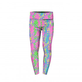 GIRLS THERMO LEGGINGS (DORA) - NEON SNAKE'S SKIN PAT.1  - sewing set