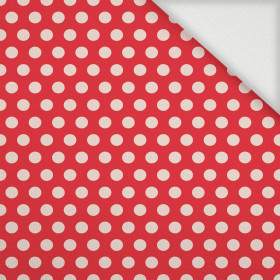 WHITE DOTS / red - Woven Fabric for tablecloths