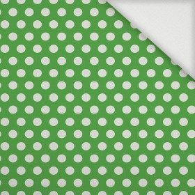 WHITE DOTS / green  - Woven Fabric for tablecloths