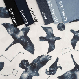 GALACTIC BIRDS (GALACTIC ANIMALS) - looped knit fabric