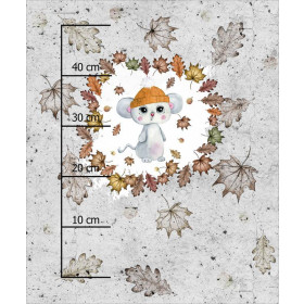 BLANKA THE AUTUMN MOUSE IN THE HAT - panel 50cm x 60cm - single jersey 