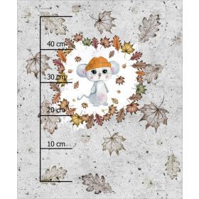 BLANKA THE AUTUMN MOUSE IN THE HAT - panel 50cm x 60cm - single jersey 