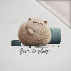 SLEEPING CAT - panel (75cm x 80cm) brushed knitwear with elastane ITY